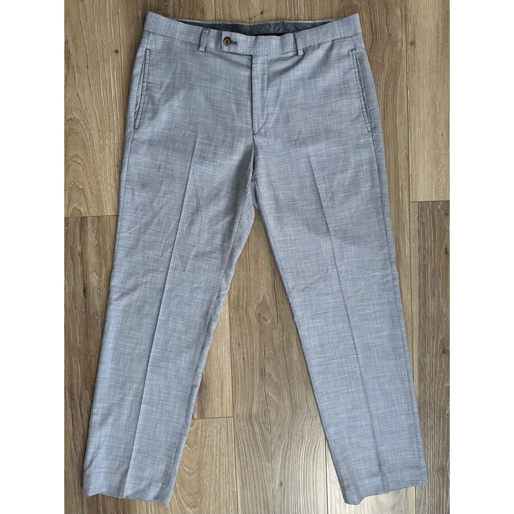 Lauren Ralph Lauren LRL Mens Slim Fit Cross Hatch Dress Pants Blue Grey 33Wx30L